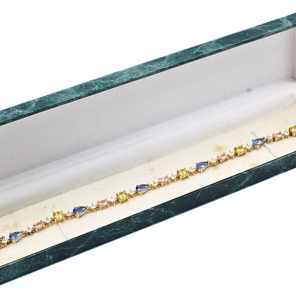 Hallmarked Suzanne Somers Pastel Color Crystal Sterling Silver Bracelet - Picture 15 of 15